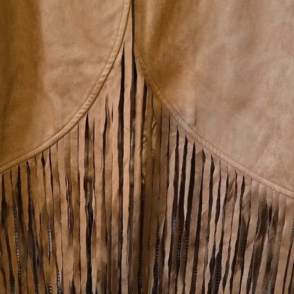 AmericanWEST CAROLYN Pollack Women's Faux Suede Fringe Jacket - Picture 6 of 10